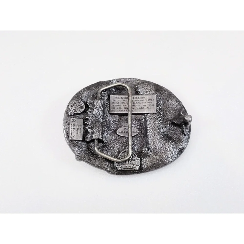 Vintage 1988 Siskiyou Belt Buckle American Communications Industry Telephone - Picture 6 of 12